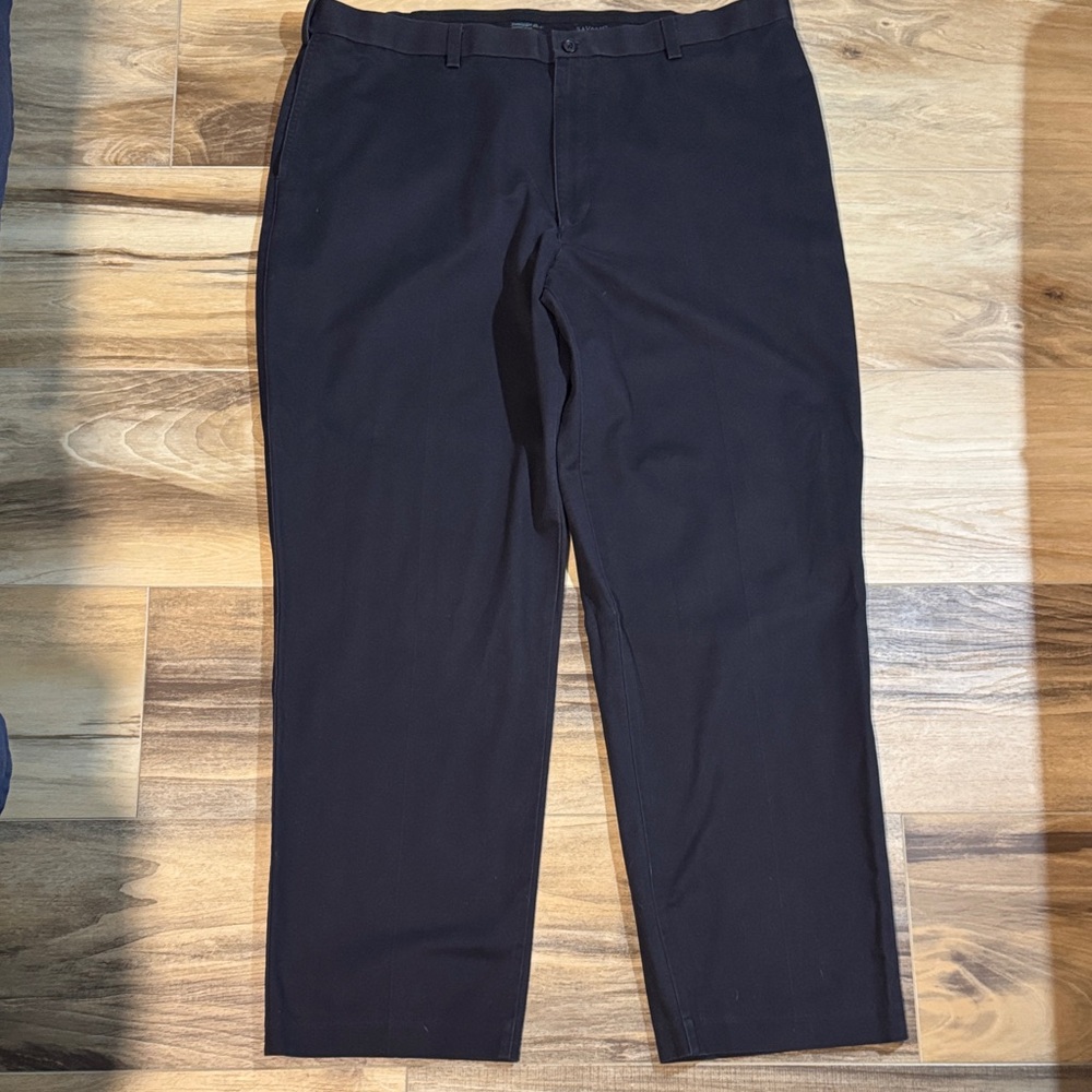 Men’s Savane Tailored 2 U Comfort Waist Chino Pants – Navy Blue